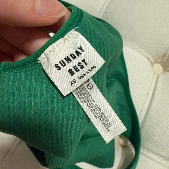 Sunday Best Emerald Ribbed Tank Top - Picture 3 of 3